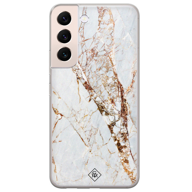 Casimoda Samsung Galaxy S22 Plus hoesje siliconen - Goud marmer