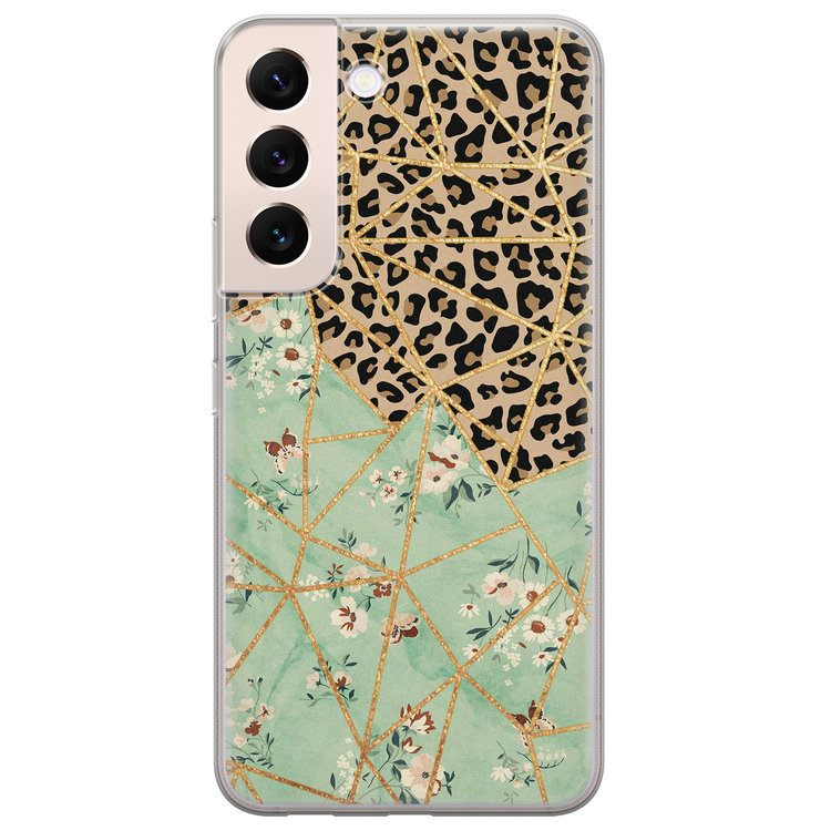 Leuke Telefoonhoesjes Samsung Galaxy S22 Plus hoesje siliconen - Leo Flower