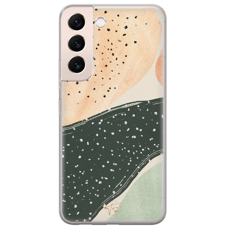 Telefoonhoesje Store Samsung Galaxy S22 Plus hoesje siliconen - Abstract peach