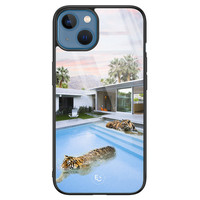 ELLECHIQ iPhone 13 hoesje glas - Tiger pool
