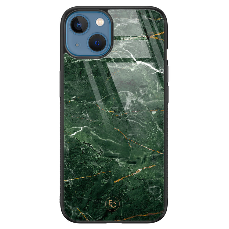 ELLECHIQ iPhone 13 hoesje glas - Marble jade green