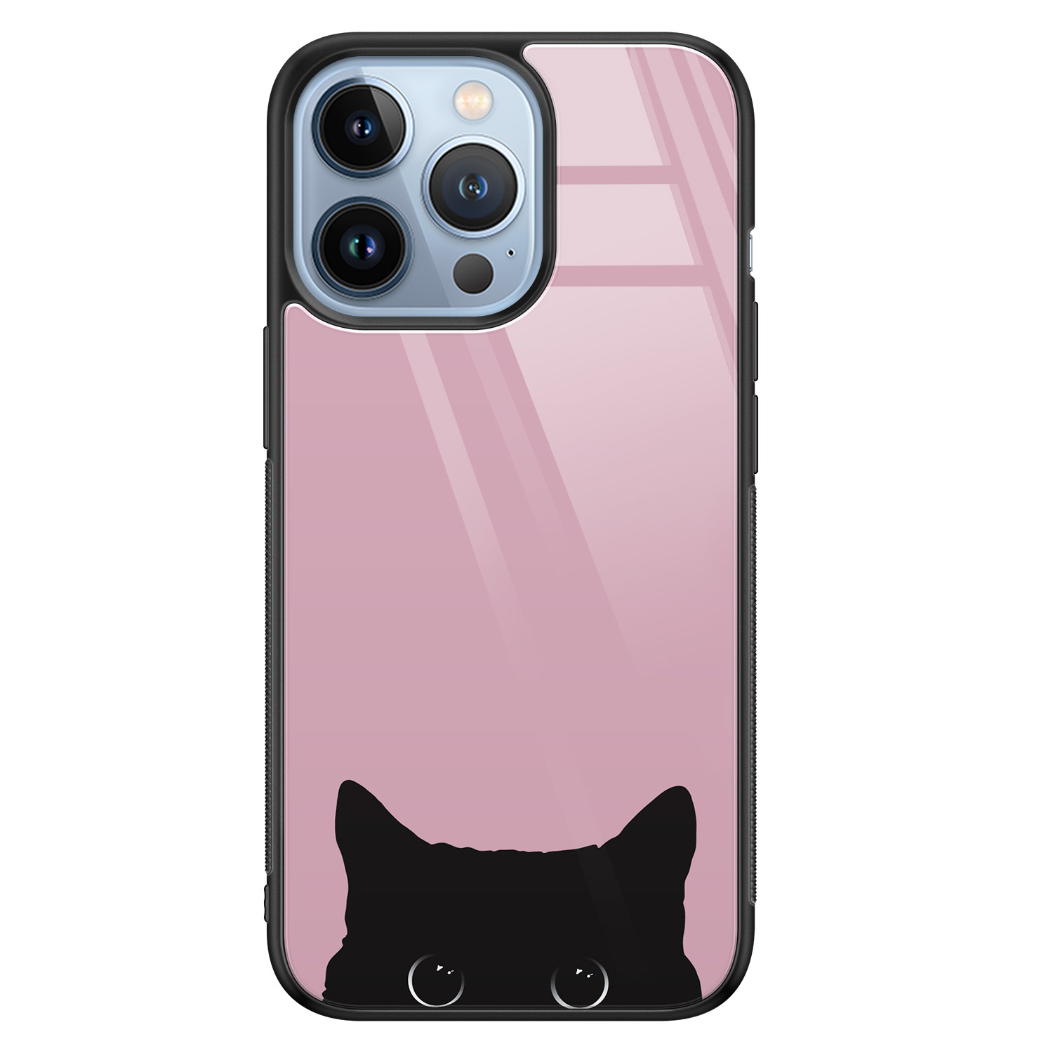 Telefoonhoesje Store iPhone 13 Pro hoesje glas - Zwarte kat