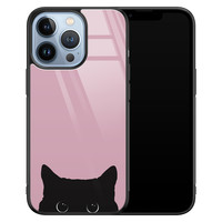 Telefoonhoesje Store iPhone 13 Pro hoesje glas - Zwarte kat