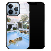 ELLECHIQ iPhone 13 Pro hoesje glas - Tiger pool