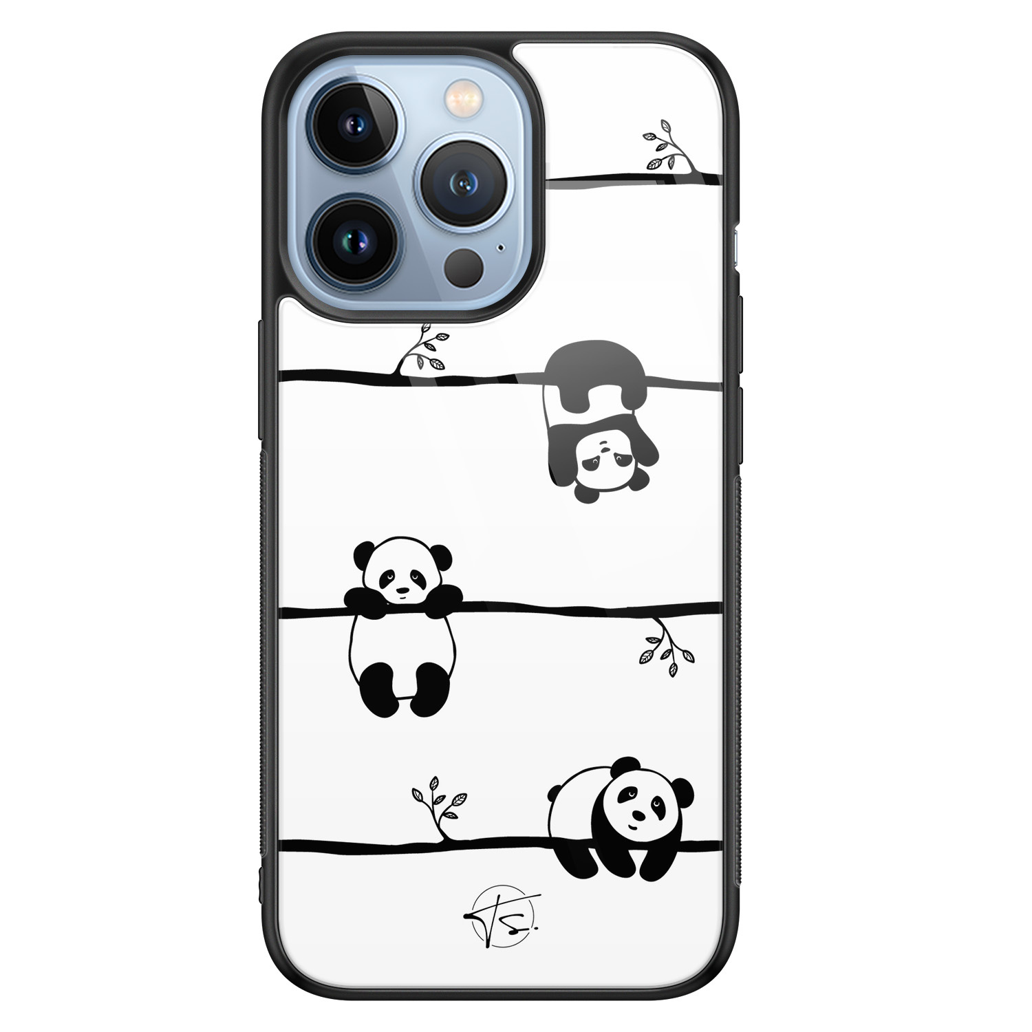 Telefoonhoesje Store iPhone 13 Pro hoesje glas - Panda