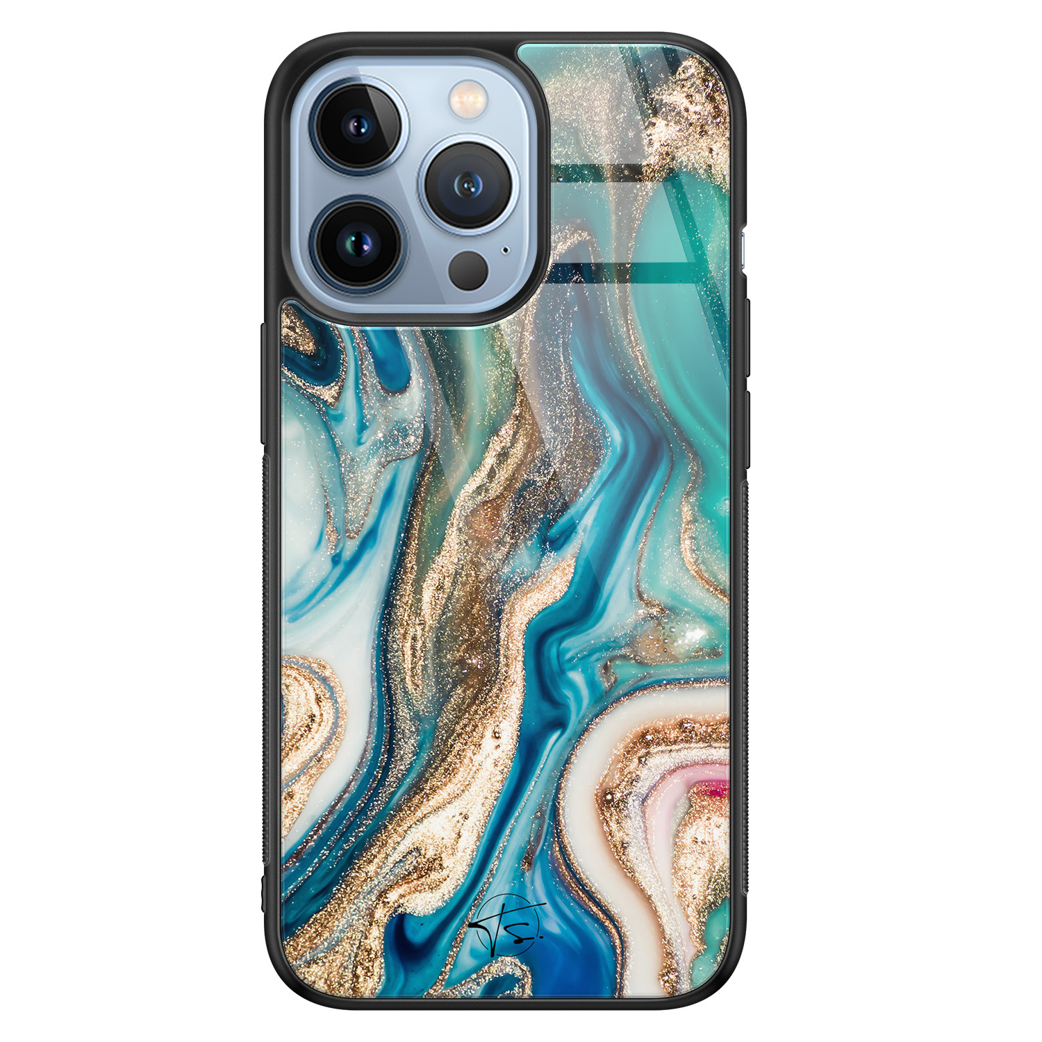 Telefoonhoesje Store iPhone 13 Pro hoesje glas - Magic marble