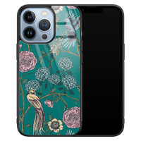 Telefoonhoesje Store iPhone 13 Pro hoesje glas - Bloomy birds