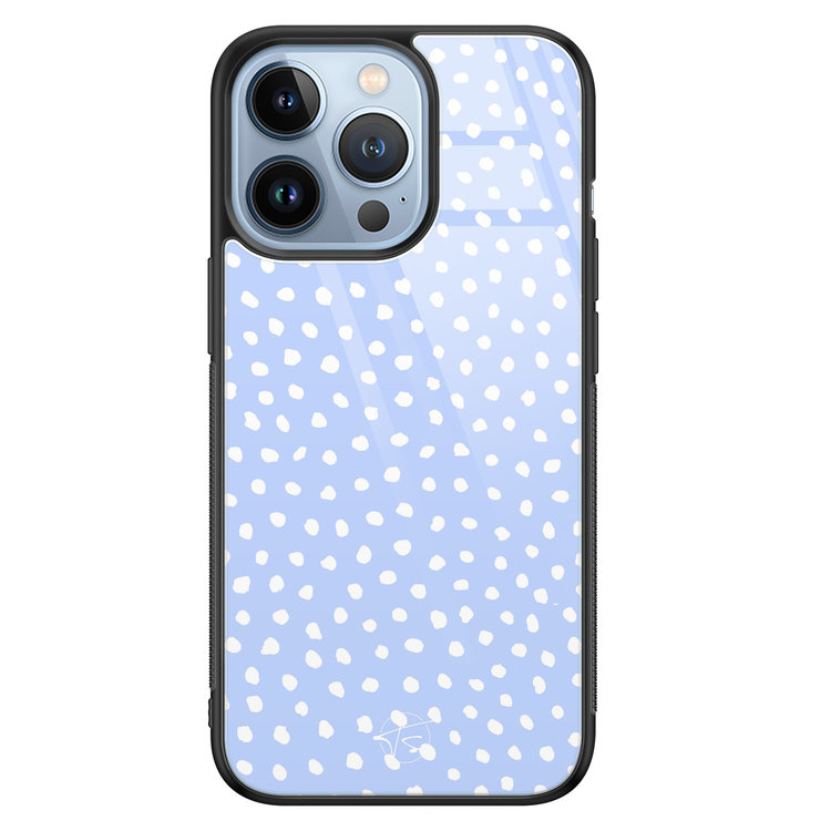 Telefoonhoesje Store iPhone 13 Pro hoesje glas - Purple dots