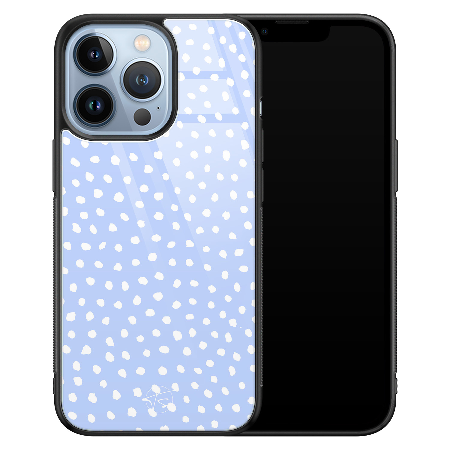 Telefoonhoesje Store iPhone 13 Pro hoesje glas - Purple dots