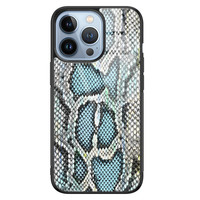 ELLECHIQ iPhone 13 Pro hoesje glas - Baby Snake Blue