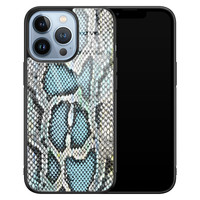 ELLECHIQ iPhone 13 Pro hoesje glas - Baby Snake Blue