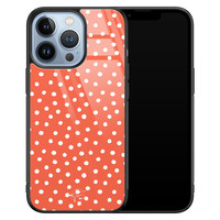 Telefoonhoesje Store iPhone 13 Pro hoesje glas - Orange dots