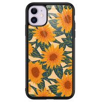 Telefoonhoesje Store iPhone 11 hoesje glas - Zonnebloemen