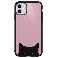 Telefoonhoesje Store iPhone 11 hoesje glas - Zwarte kat