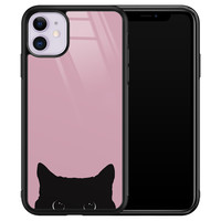 Telefoonhoesje Store iPhone 11 hoesje glas - Zwarte kat