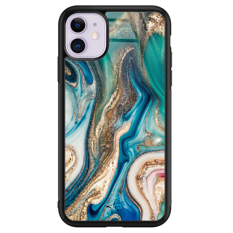 Telefoonhoesje Store iPhone 11 hoesje glas - Magic marble