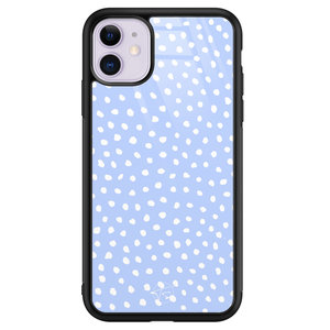 Telefoonhoesje Store iPhone 11 hoesje glas - Purple dots