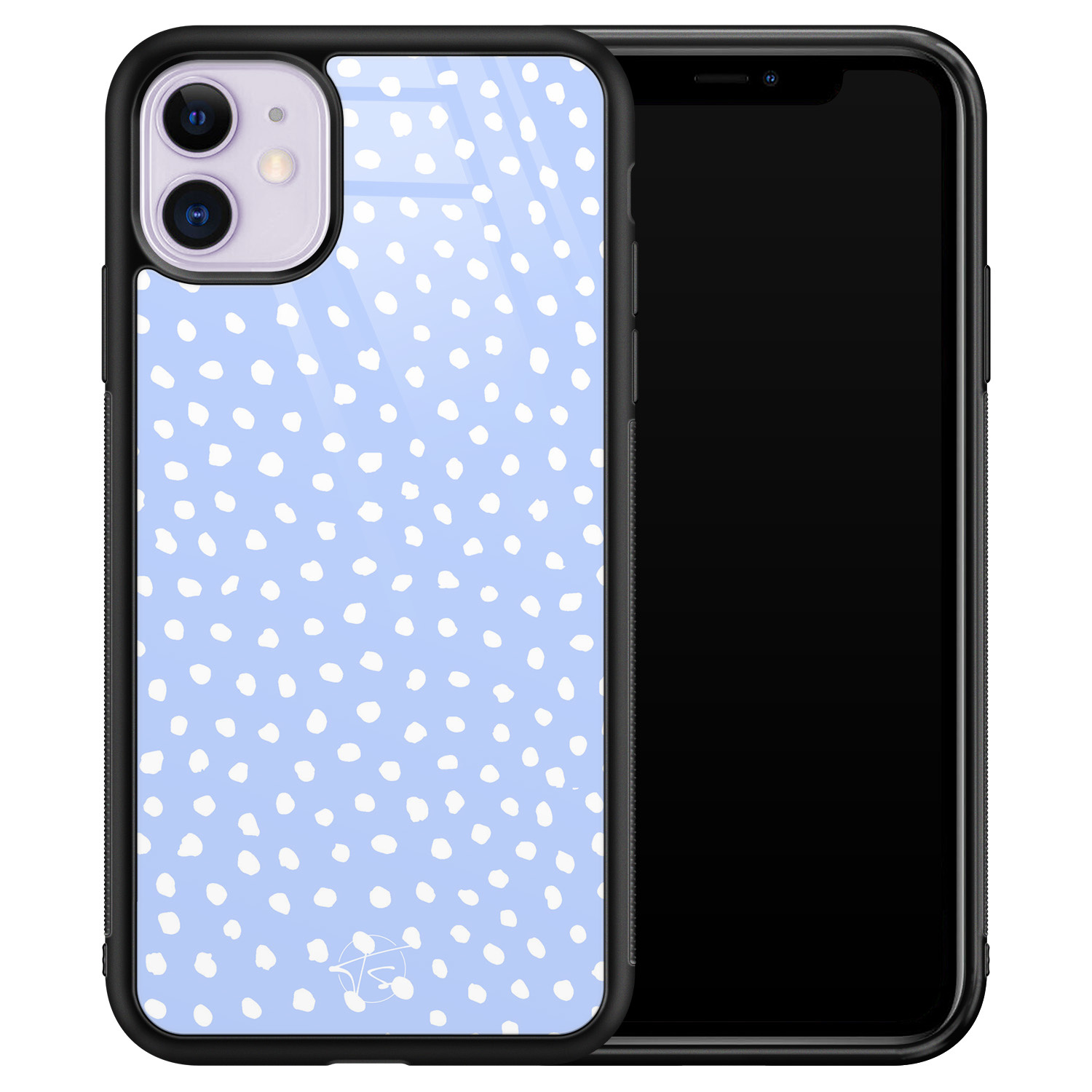 Telefoonhoesje Store iPhone 11 hoesje glas - Purple dots