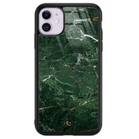 ELLECHIQ iPhone 11 hoesje glas - Marble jade green