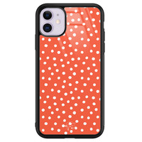 Telefoonhoesje Store iPhone 11 hoesje glas - Orange dots