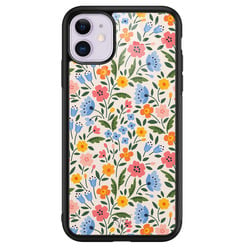 Telefoonhoesje Store iPhone 11 hoesje glas - Romantische bloemen