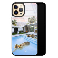 ELLECHIQ iPhone 12 (Pro) hoesje glas - Tiger pool