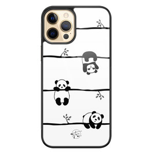 Telefoonhoesje Store iPhone 12 (Pro) hoesje glas - Panda