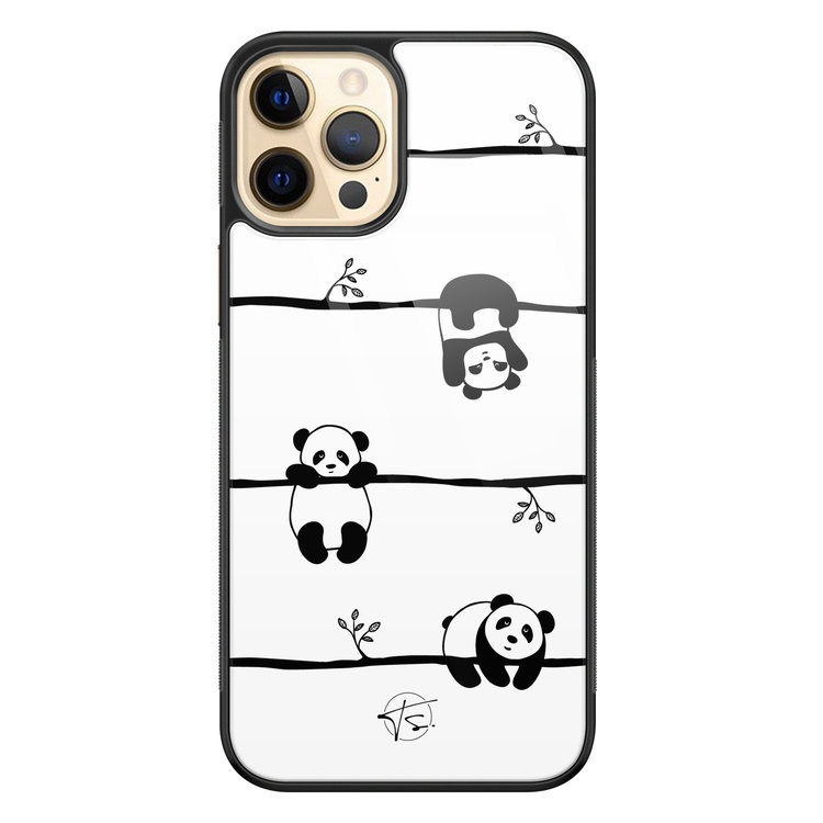 Telefoonhoesje Store iPhone 12 (Pro) hoesje glas - Panda