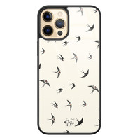 Telefoonhoesje Store iPhone 12 (Pro) hoesje glas - Freedom birds