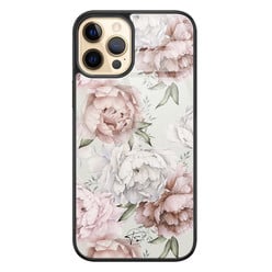 Telefoonhoesje Store iPhone 12 (Pro) hoesje glas - Classy flowers