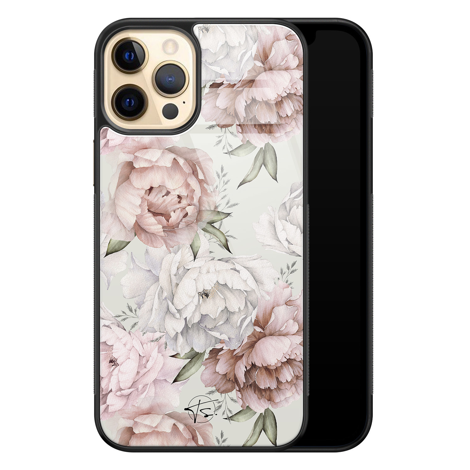 Telefoonhoesje Store iPhone 12 (Pro) hoesje glas - Classy flowers