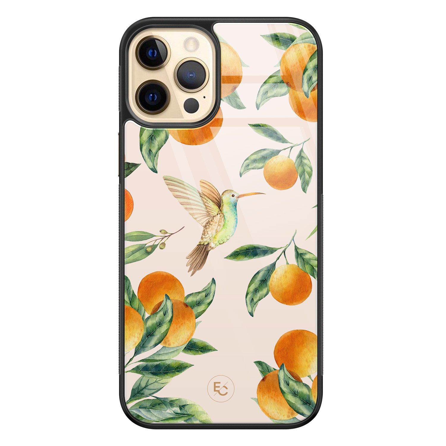 ELLECHIQ iPhone 12 (Pro) hoesje glas - Tropical Lemonade