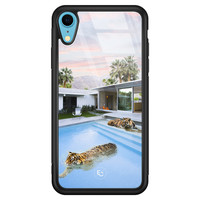 ELLECHIQ iPhone XR hoesje glas - Tiger pool