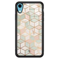 Telefoonhoesje Store iPhone XR hoesje glas - Pastel kubus