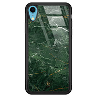 ELLECHIQ iPhone XR hoesje glas - Marble jade green