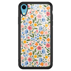 Telefoonhoesje Store iPhone XR hoesje glas - Romantische bloemen