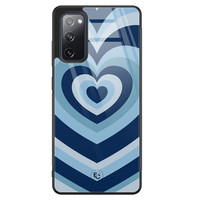 ELLECHIQ Samsung Galaxy S20 FE hoesje glas - Hart blauw