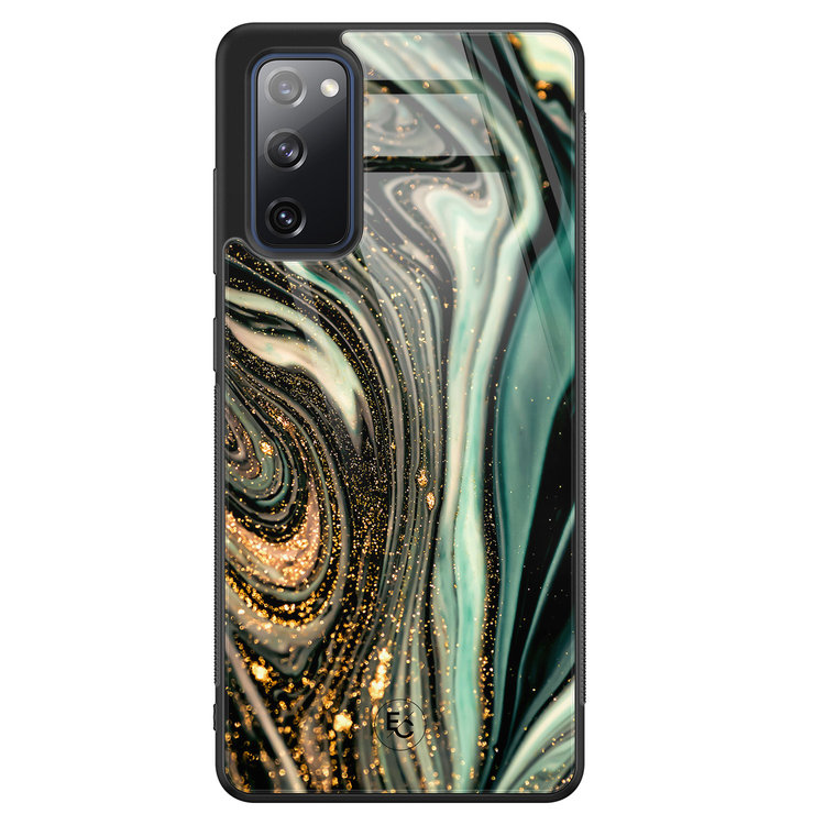 Telefoonhoesje Store Samsung Galaxy S20 FE hoesje glas - Marble Khaki Swirl