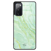 Telefoonhoesje Store Samsung Galaxy S20 FE hoesje glas - Marmer limegroen