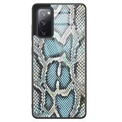 ELLECHIQ Samsung Galaxy S20 FE hoesje glas - Baby Snake Blue