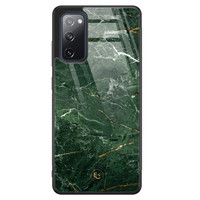 ELLECHIQ Samsung Galaxy S20 FE hoesje glas - Marble jade green