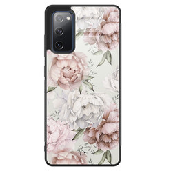 Telefoonhoesje Store Samsung Galaxy S20 FE hoesje glas - Romantische bloemen