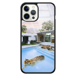 ELLECHIQ iPhone 12 Pro Max hoesje glas - Tiger pool