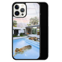 ELLECHIQ iPhone 12 Pro Max hoesje glas - Tiger pool