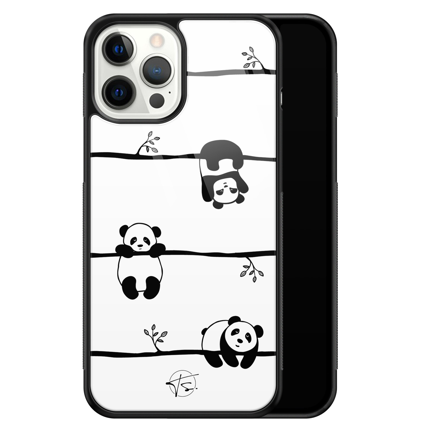 Telefoonhoesje Store iPhone 12 Pro Max hoesje glas - Panda