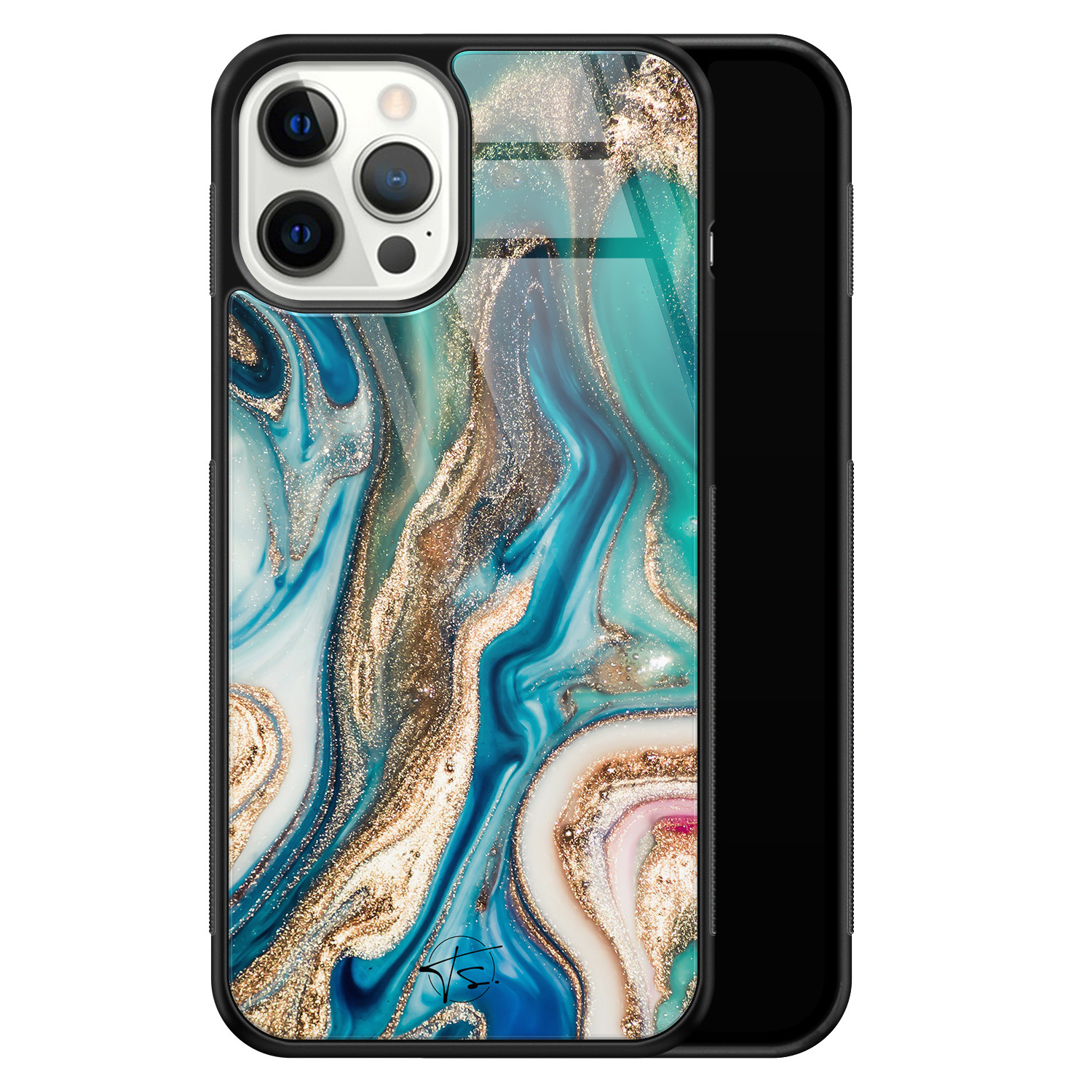 Telefoonhoesje Store iPhone 12 Pro Max hoesje glas - Magic marble