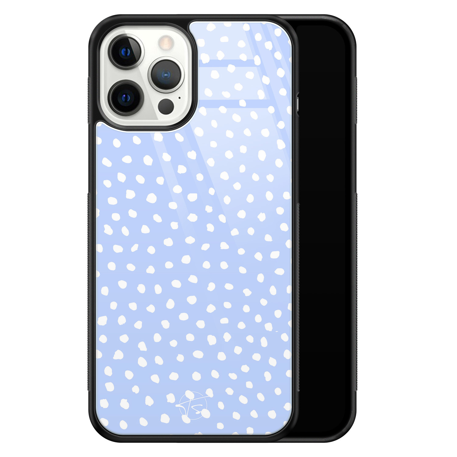 Telefoonhoesje Store iPhone 12 Pro Max hoesje glas - Purple dots