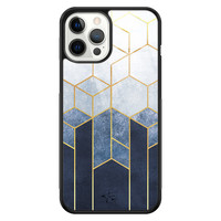 Telefoonhoesje Store iPhone 12 Pro Max hoesje glas - Abstract blauw