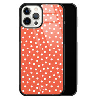 Telefoonhoesje Store iPhone 12 Pro Max hoesje glas - Orange dots