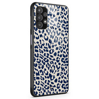 Telefoonhoesje Store Samsung Galaxy A32 4G hoesje glas - Luipaard blauw